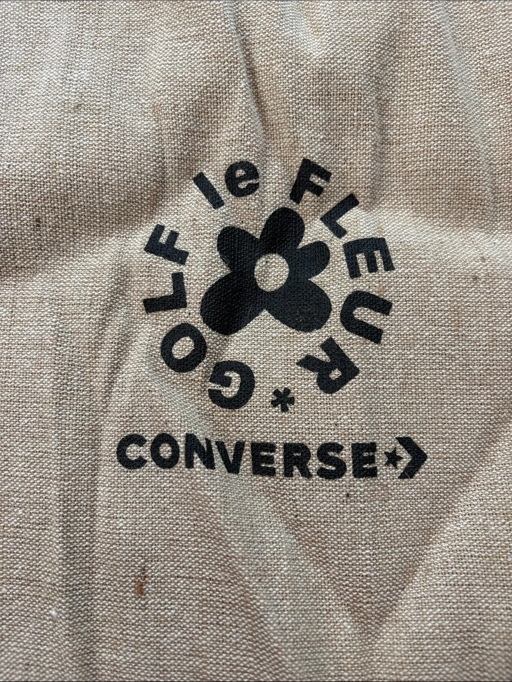 **HOST PICK** Converse GOLF Le FLEUR Canvas Drawstring Bag in Beige Pink Tie